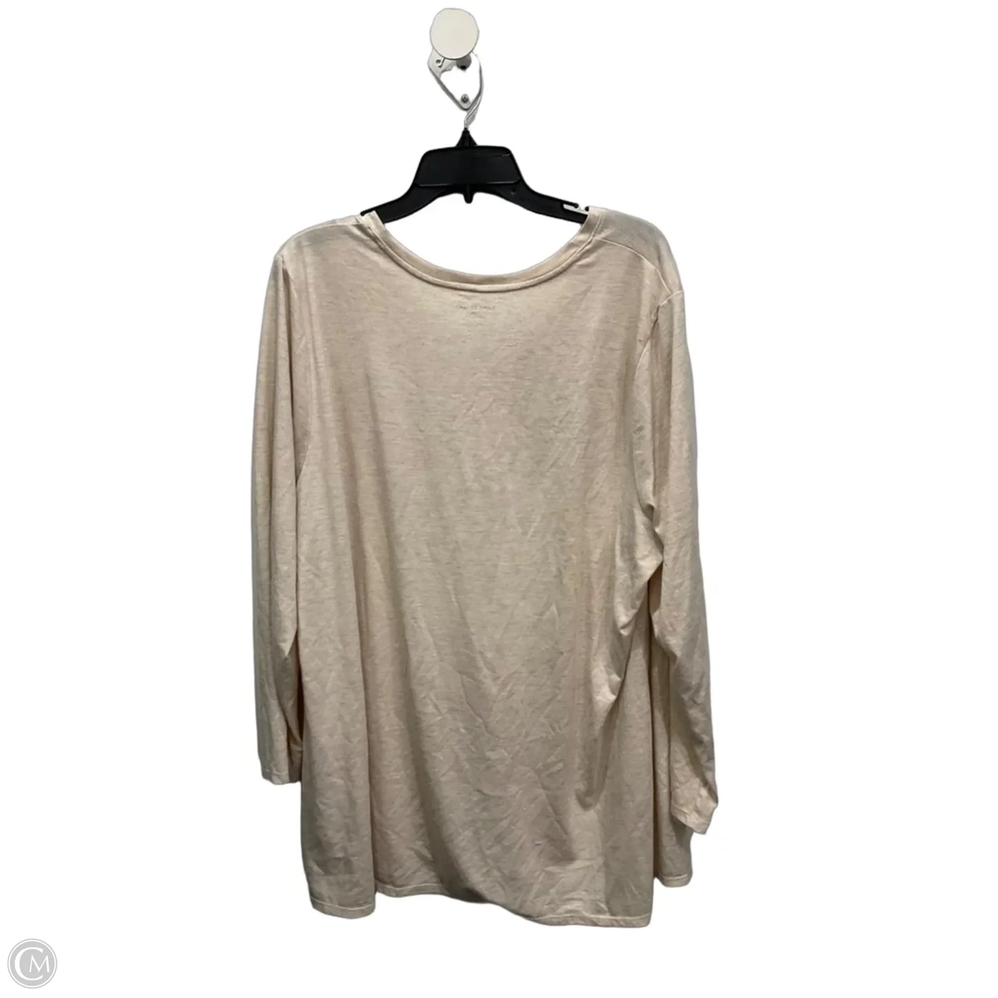 Top Long Sleeve Basic By Lane Bryant In Cream, Size: 3x