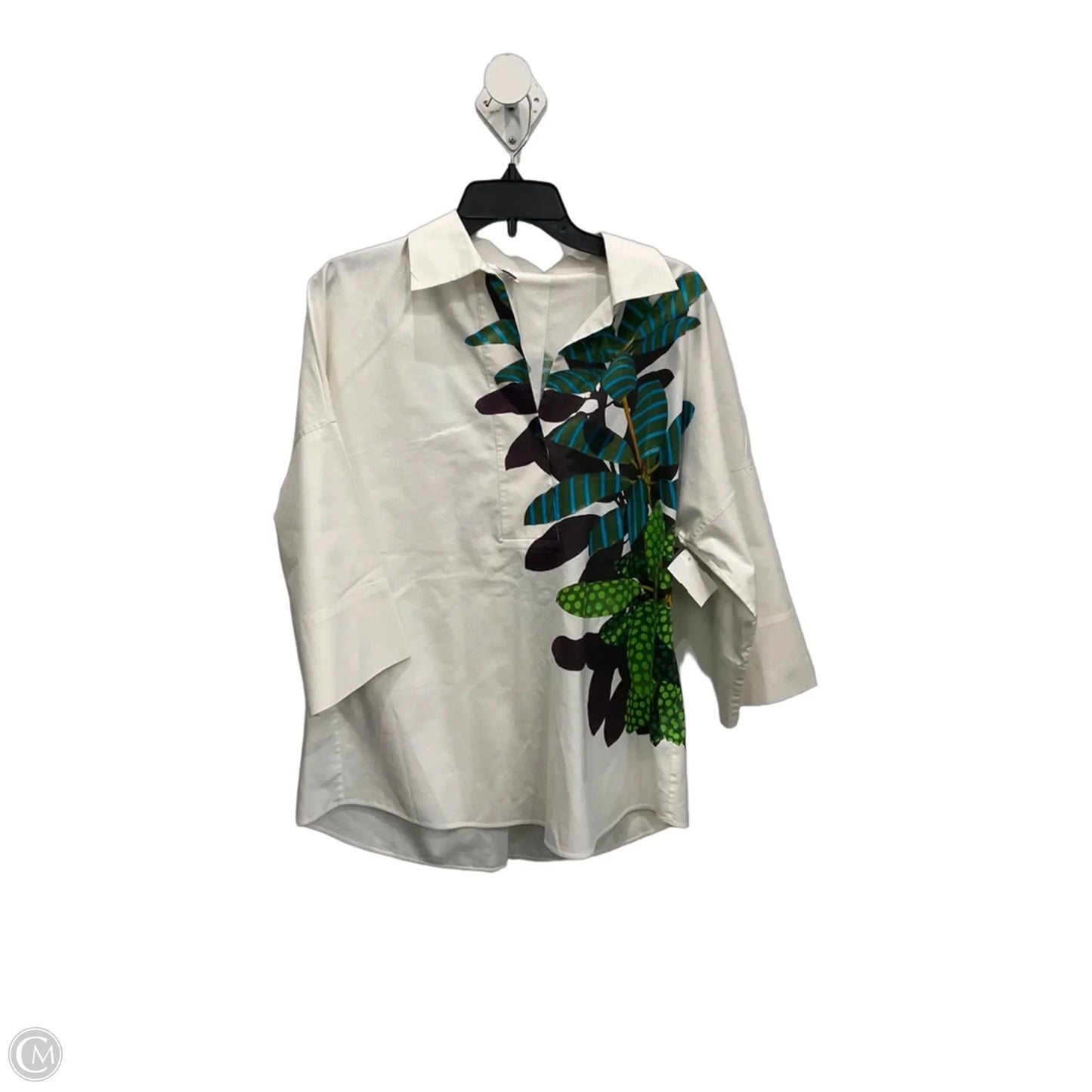Top 3/4 Sleeve By Akris In White, Size: M