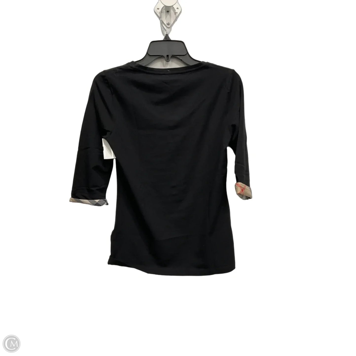 Top Short Sleeve Luxury Designer By Burberry In Black, Size: Sp