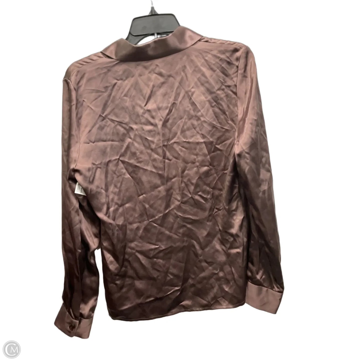 Blouse Long Sleeve By Caslon In Brown, Size: M