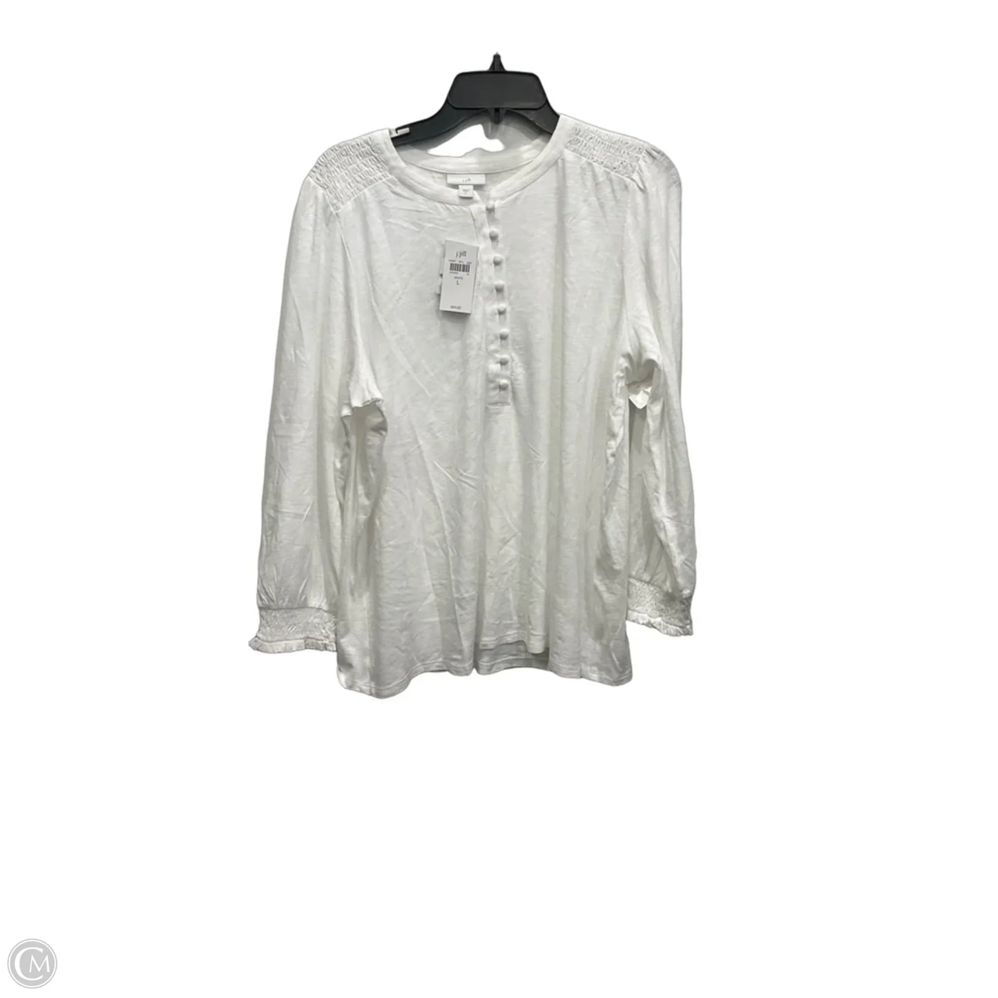 Top Long Sleeve Basic By J. Jill In White, Size: L