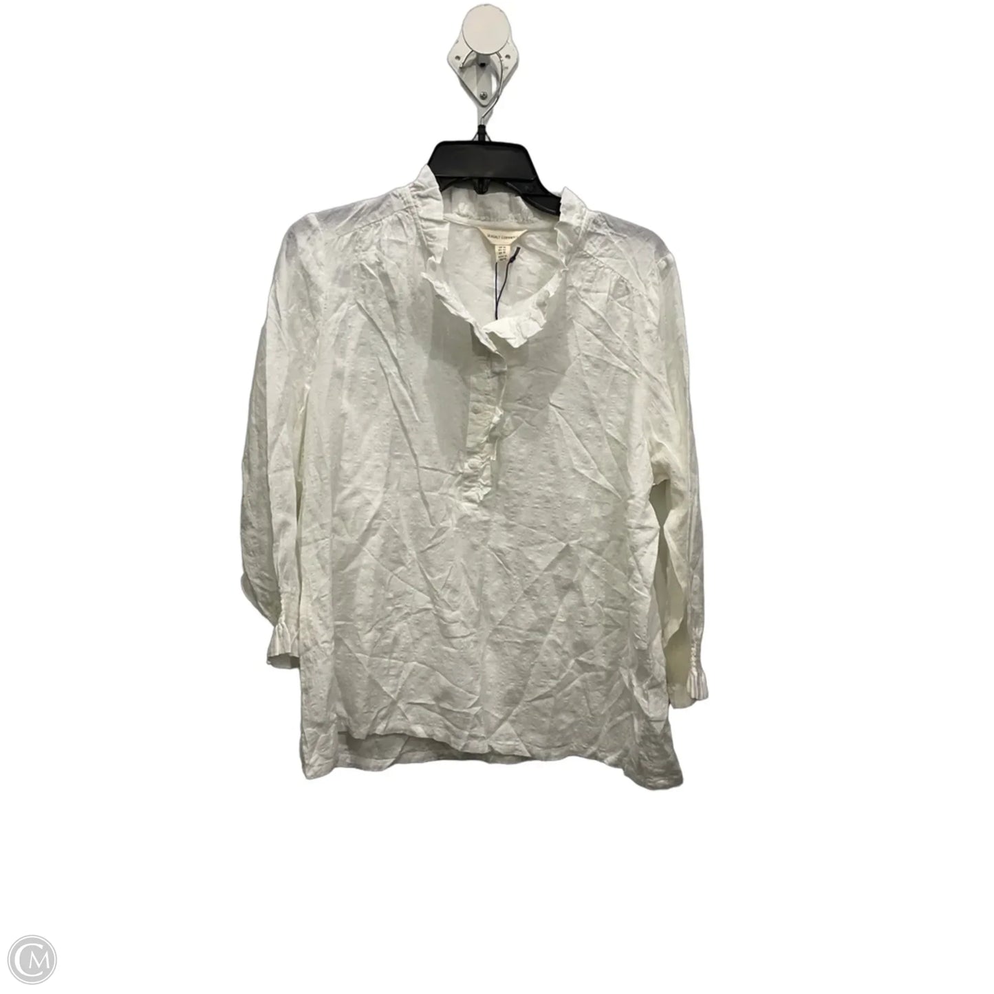 Top Long Sleeve By Clothes Mentor In White, Size: M