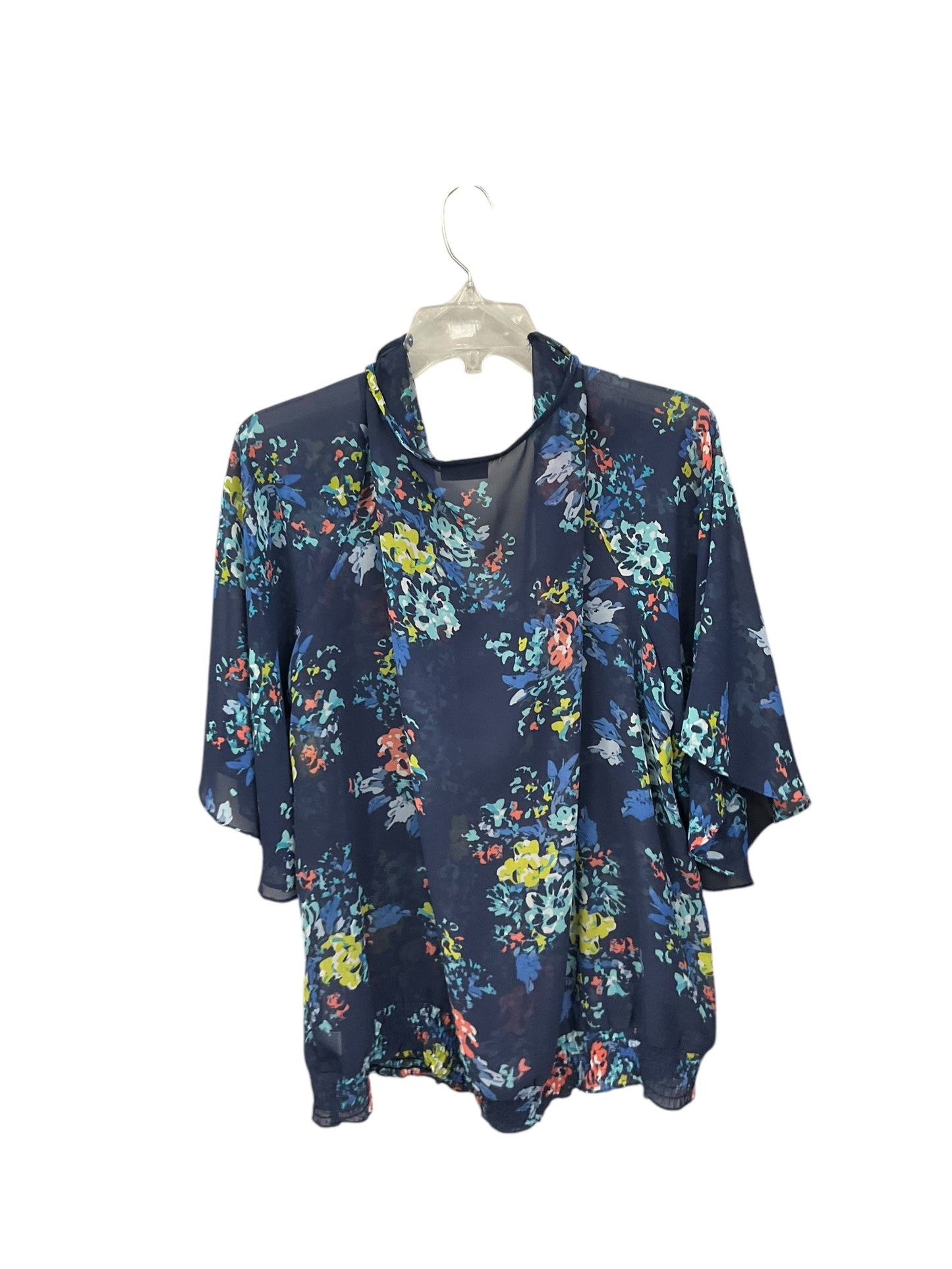 Top 3/4 Sleeve By Ana In Floral Print, Size: 3x