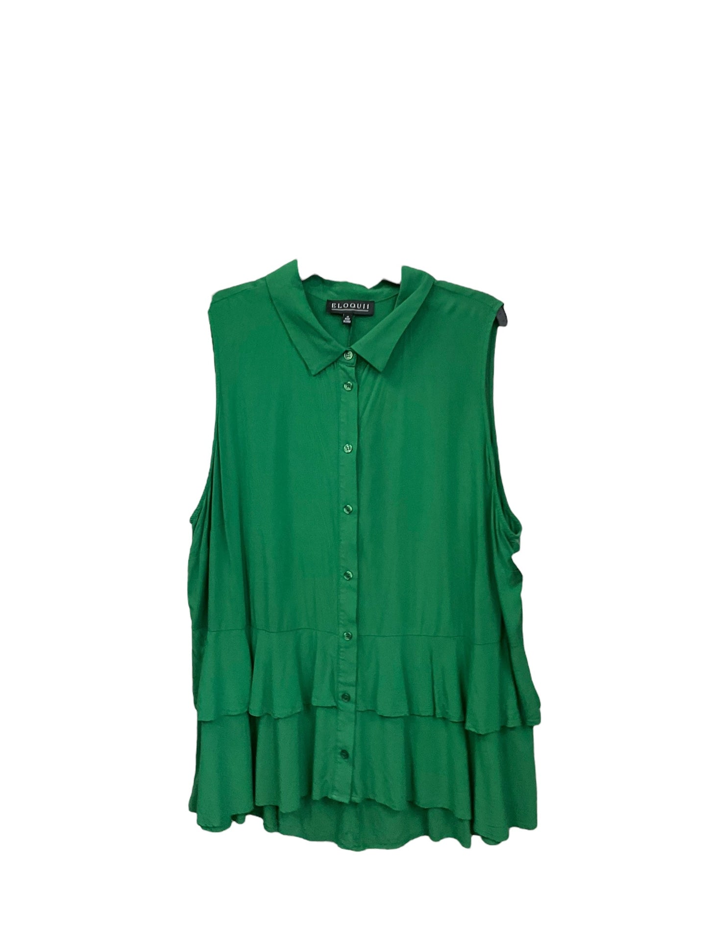 Tunic Sleeveless By Eloquii In Green, Size: 2x