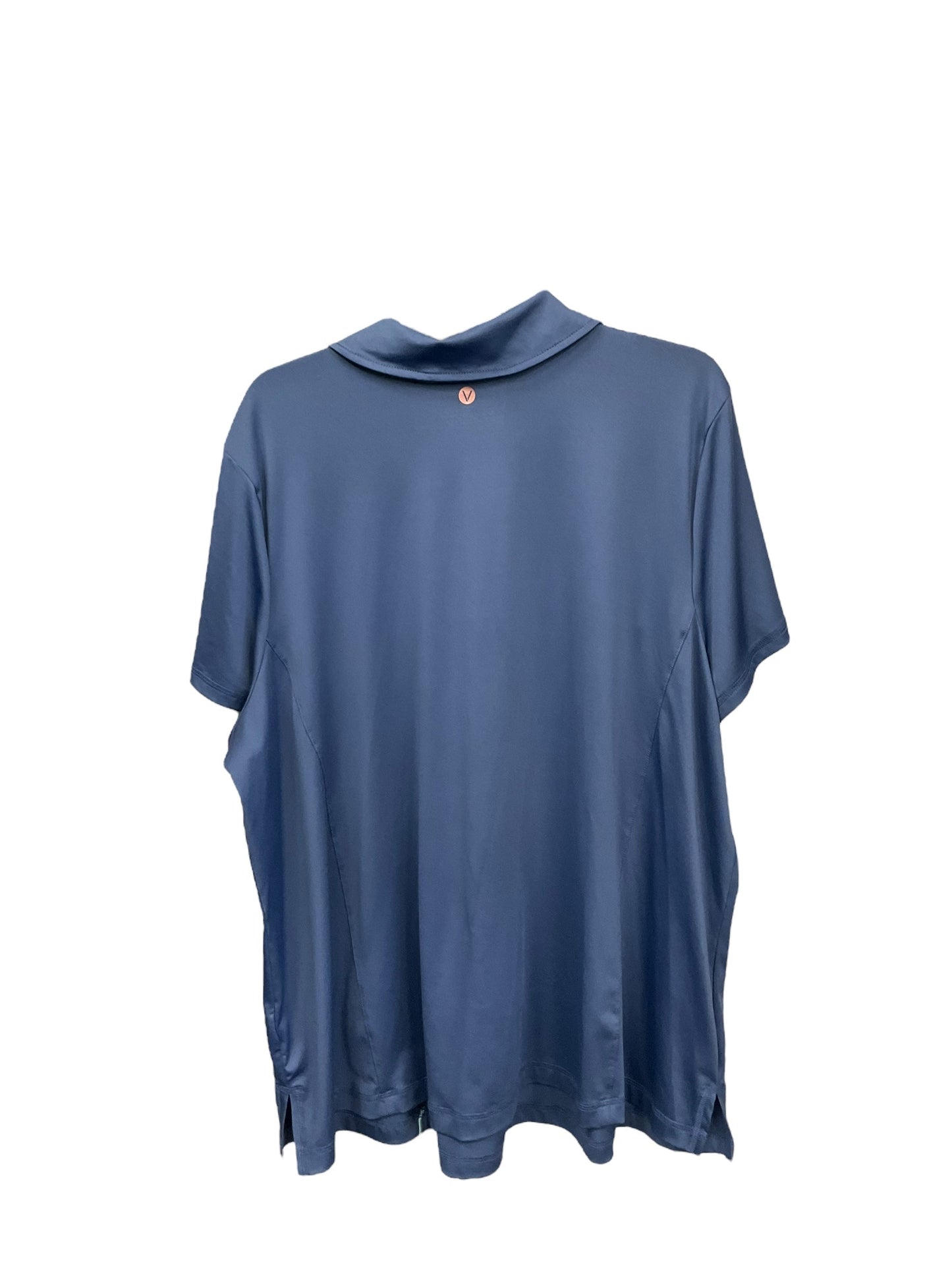 Athletic Top Short Sleeve By Livi Active In Blue, Size: 2x