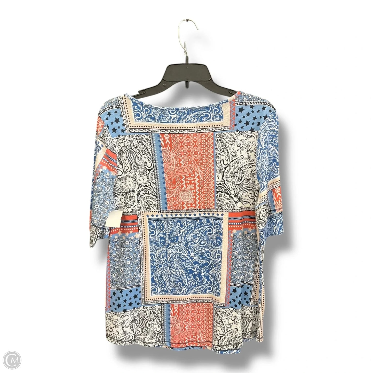 Top Short Sleeve By Cato In Print, Size: M
