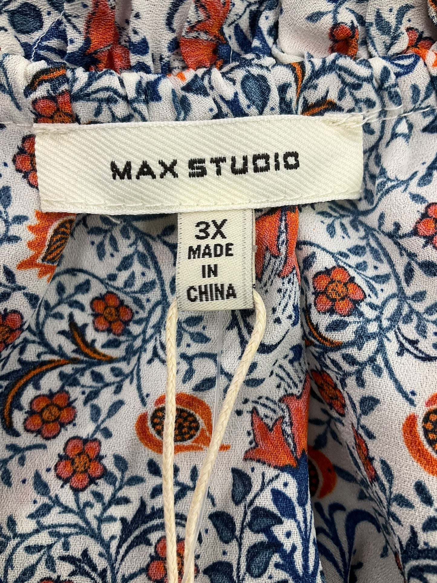 Floral Print Top 3/4 Sleeve Max Studio, Size 3x