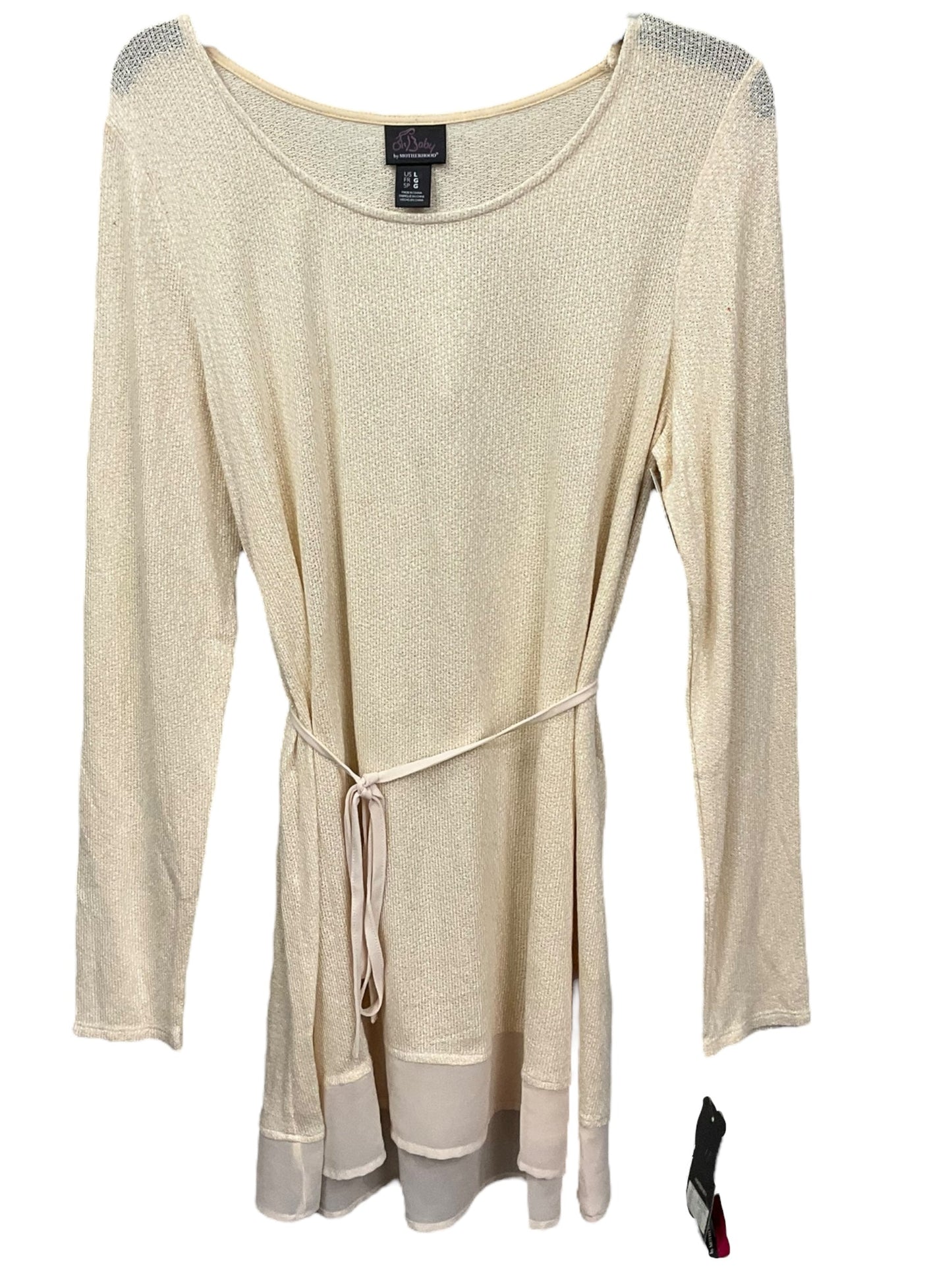 Cream Top Long Sleeve Oh Baby, Size L