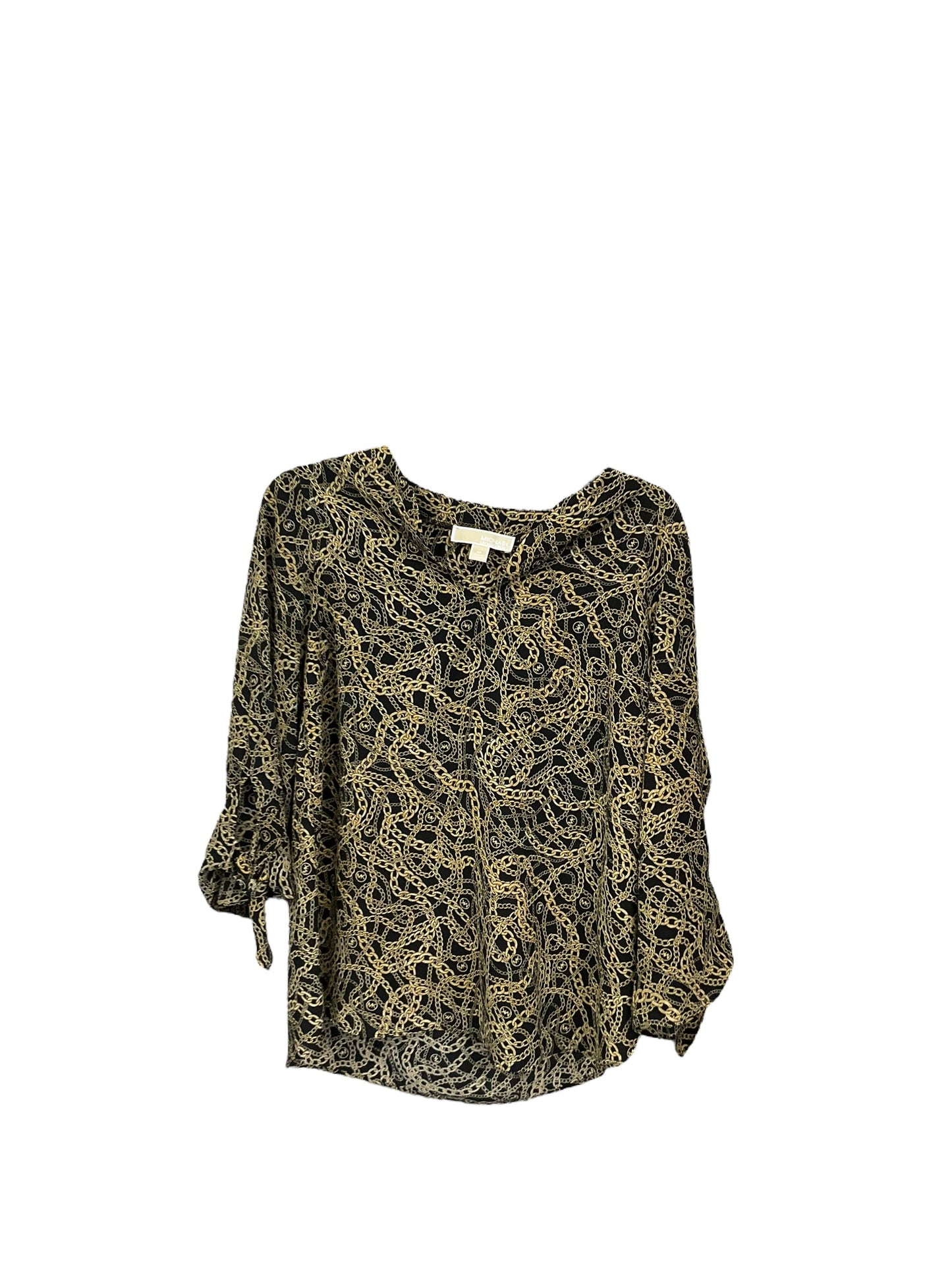 Top Long Sleeve By Michael By Michael Kors In Black & Yellow, Size: M