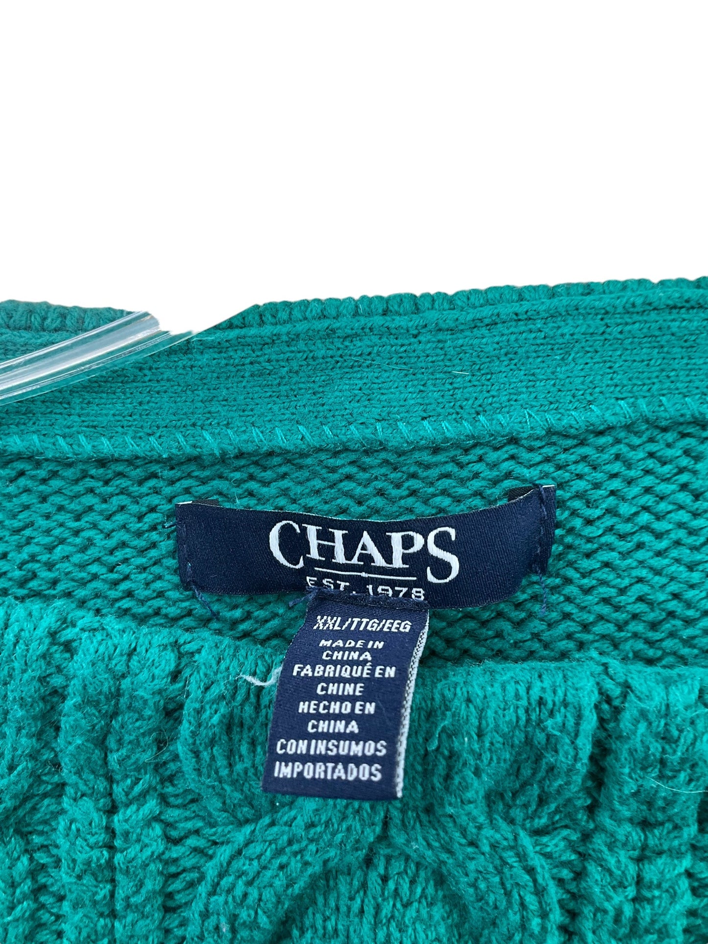 Sweater By Chaps In Green, Size: Xxl