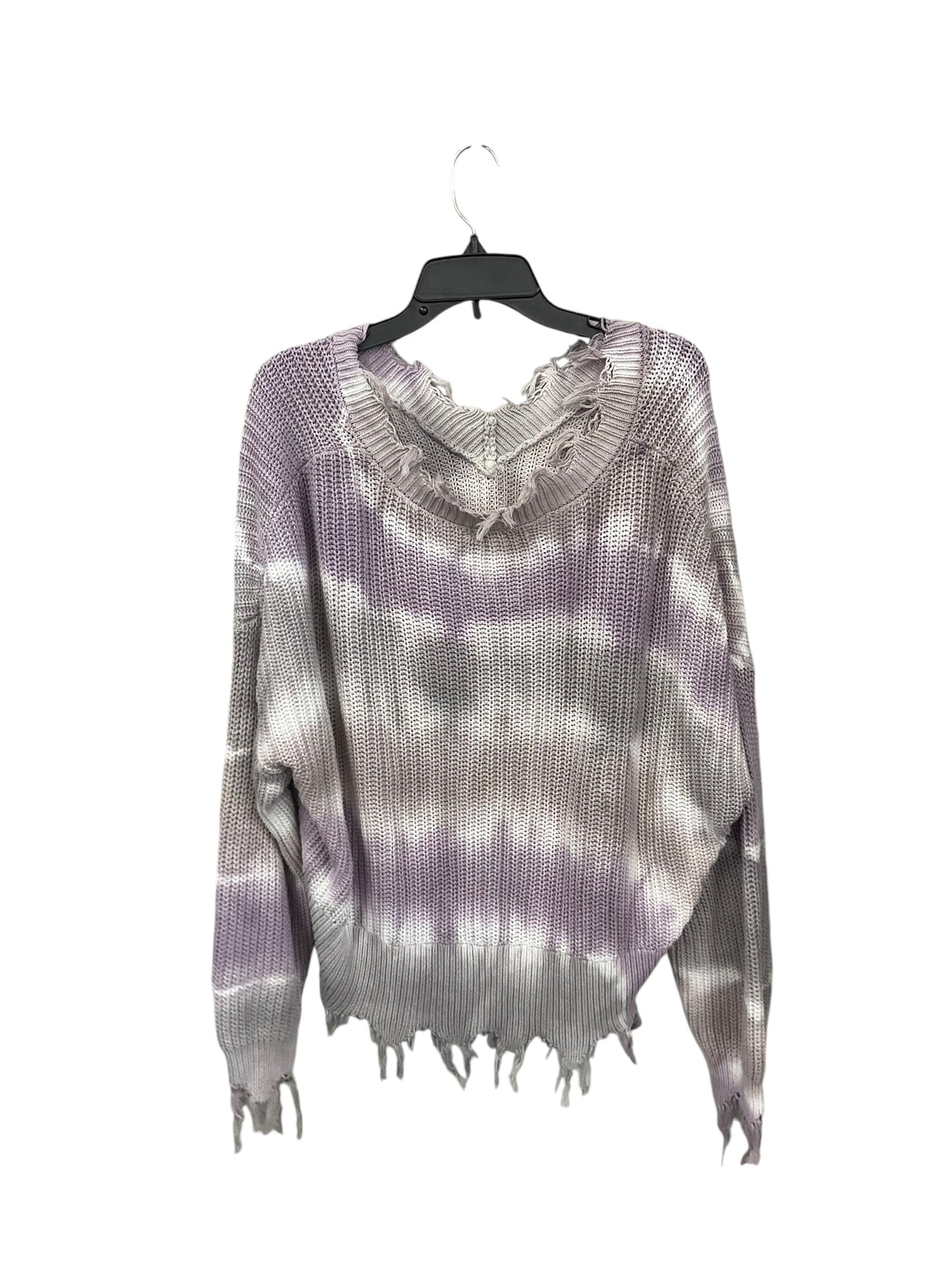 Sweater By Rewind In Purple & White, Size: 2x