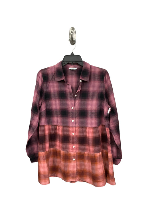 Blouse Long Sleeve By J. Jill In Plaid Pattern, Size: S