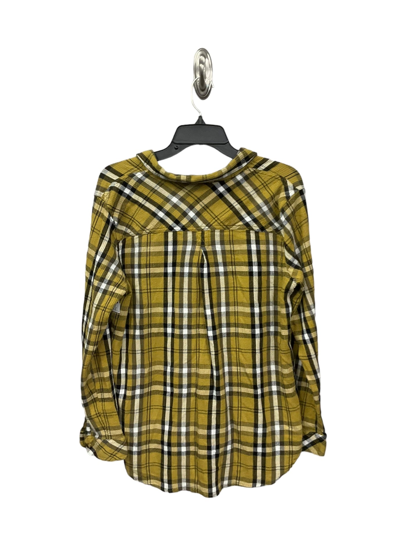 Blouse Long Sleeve By Sonoma In Plaid Pattern, Size: L