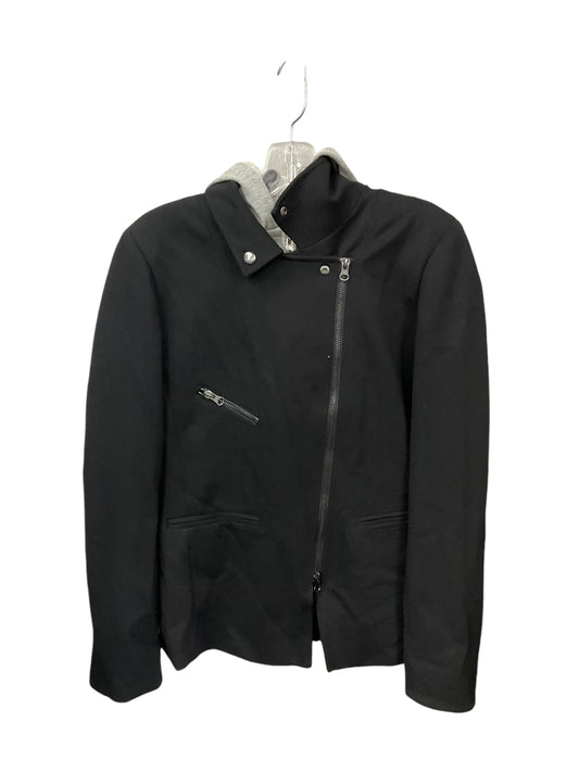 Jacket Moto By Clothes Mentor In Black & Grey, Size: M