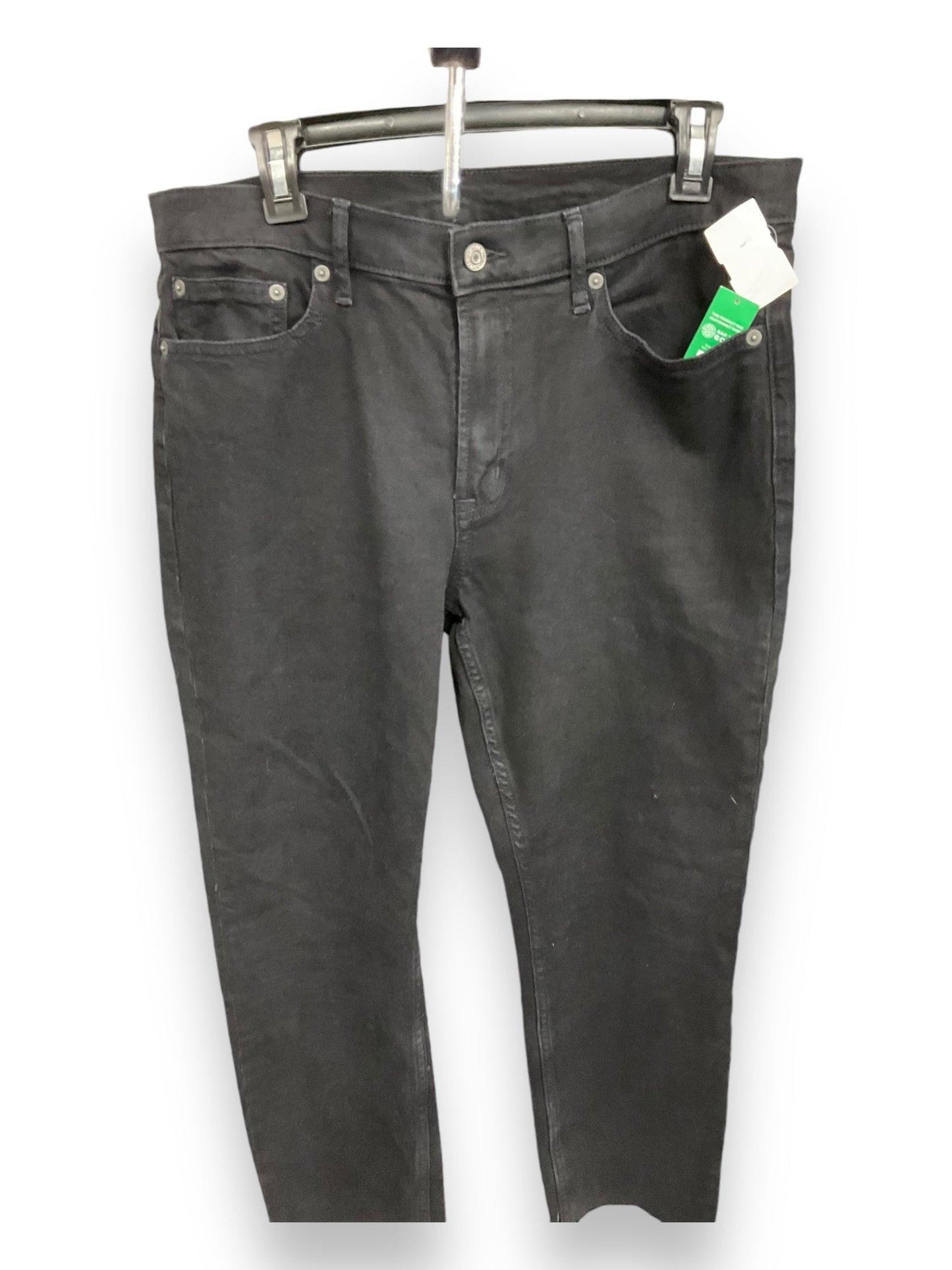 Jeans Skinny By Gap In Black Denim, Size: 12