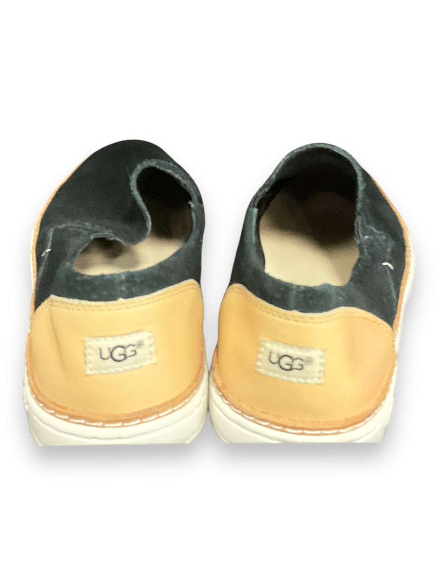 Shoes Flats By Ugg In Black & Tan, Size: 7.5