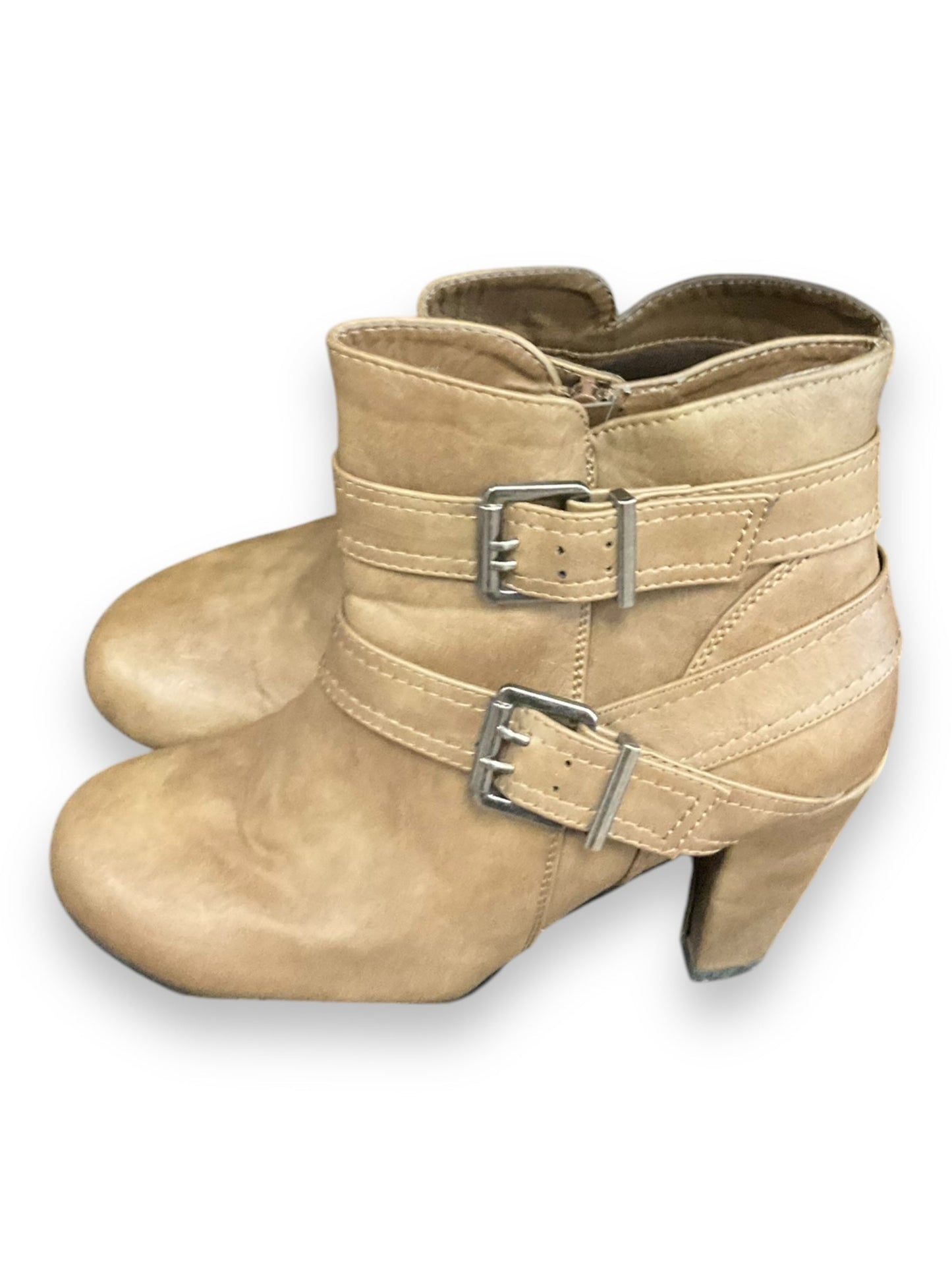 Boots Ankle Heels By Madden Girl In Taupe, Size: 9