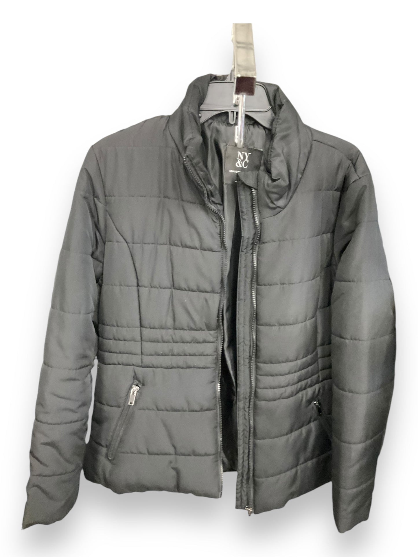 Jacket Puffer & Quilted By New York And Co In Black, Size: L