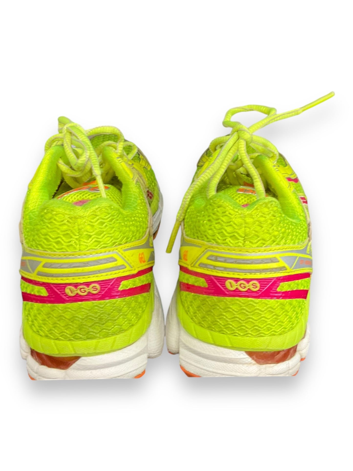 Shoes Athletic By Asics In Pink & Yellow, Size: 6.5