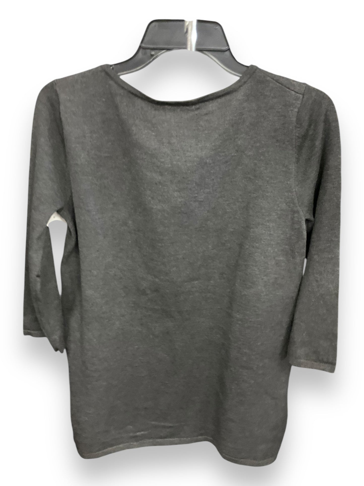 Top 3/4 Sleeve By Cable And Gauge In Grey, Size: S