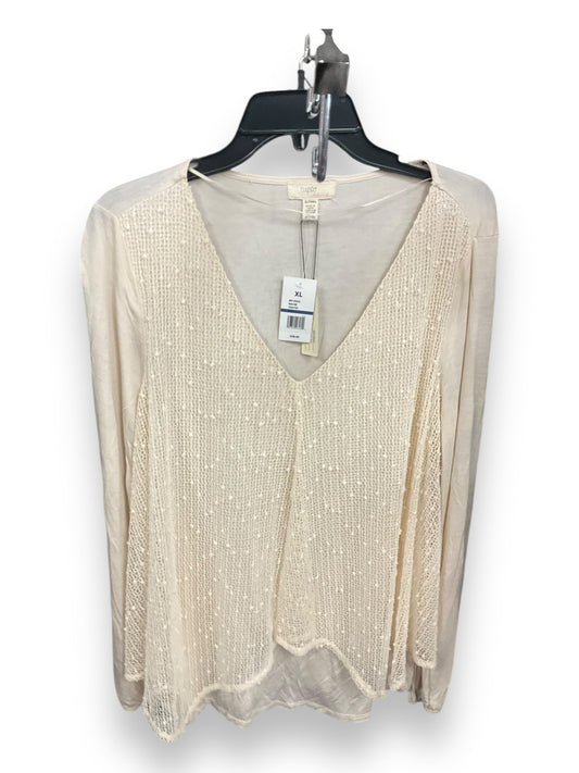 Top Long Sleeve By Cupio In Cream, Size: Xl