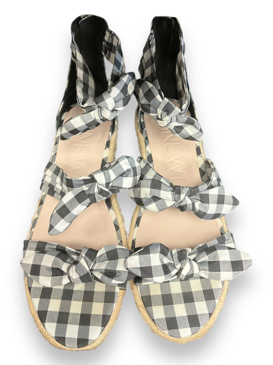 Sandals Heels Platform By Nine West In Checkered Pattern, Size: 6.5