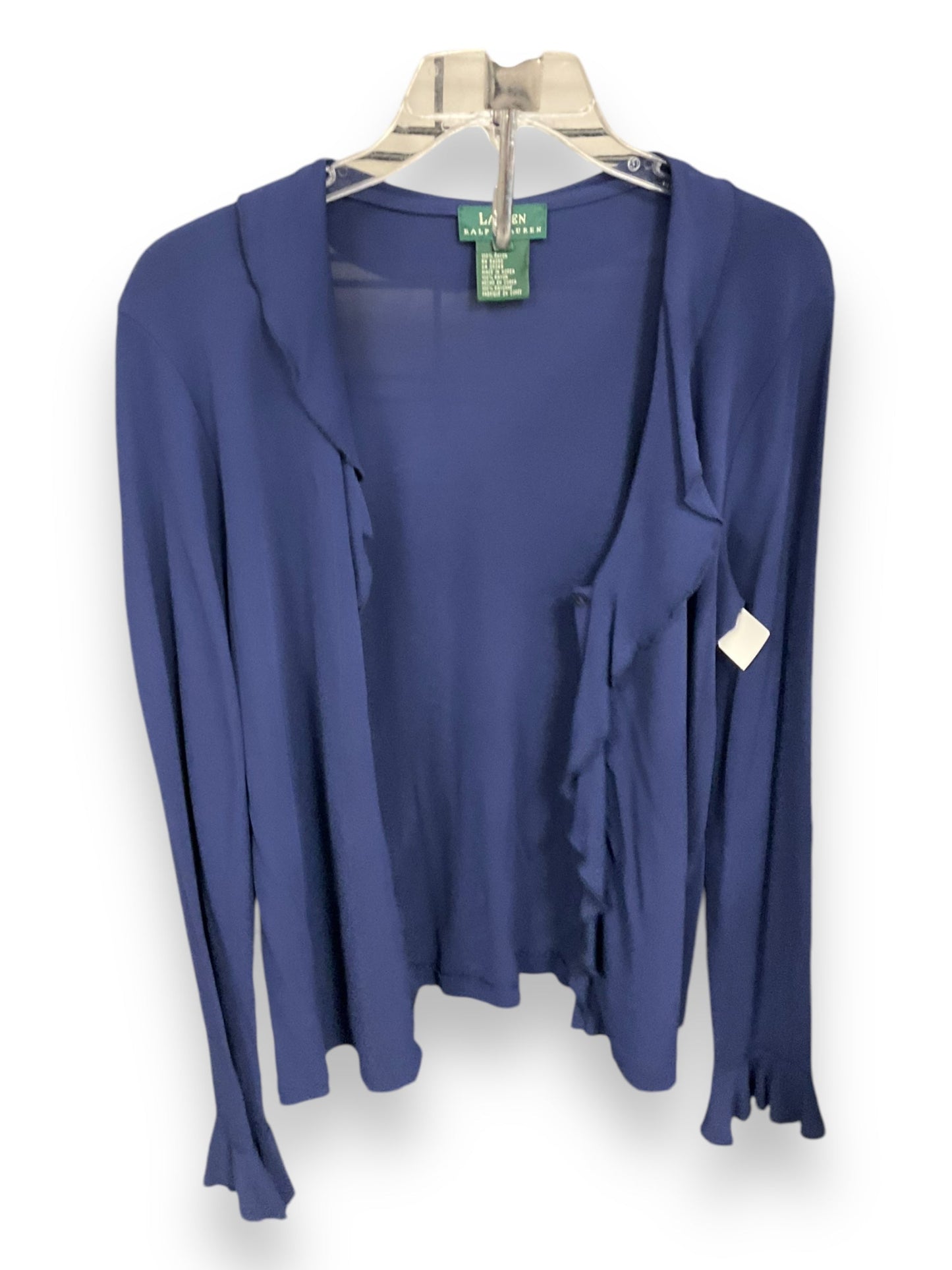 Top Long Sleeve By Lauren By Ralph Lauren In Blue, Size: L