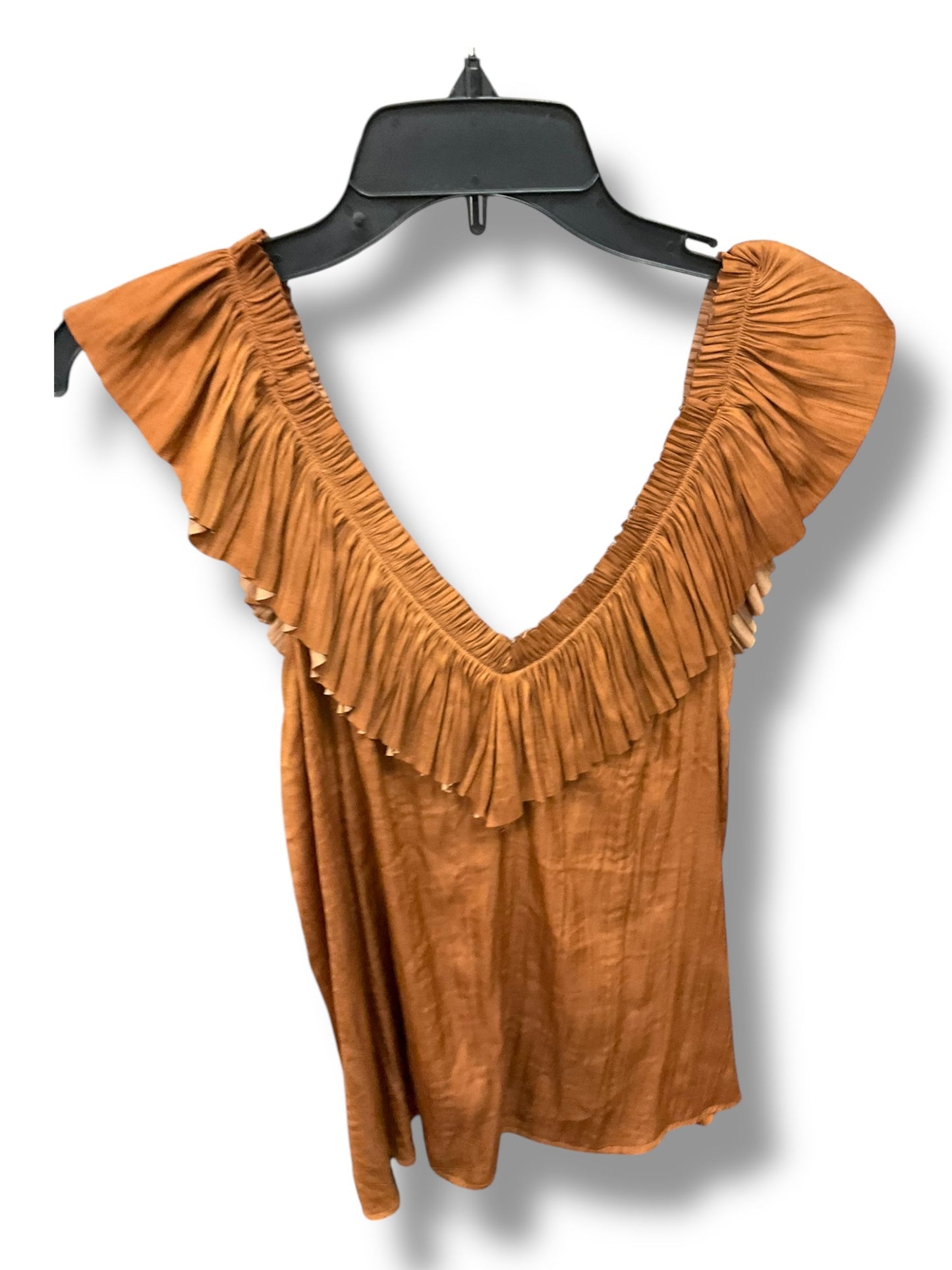 Top Sleeveless By Evereve In Brown, Size: M