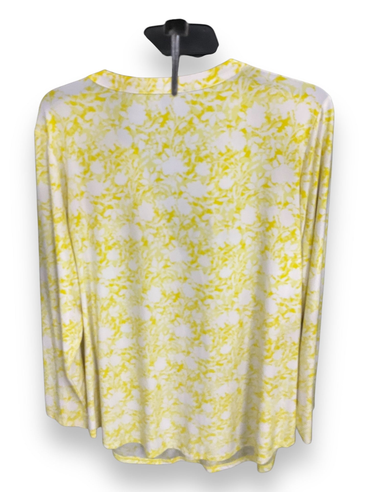 Top Long Sleeve By Inc In White & Yellow, Size: 2x