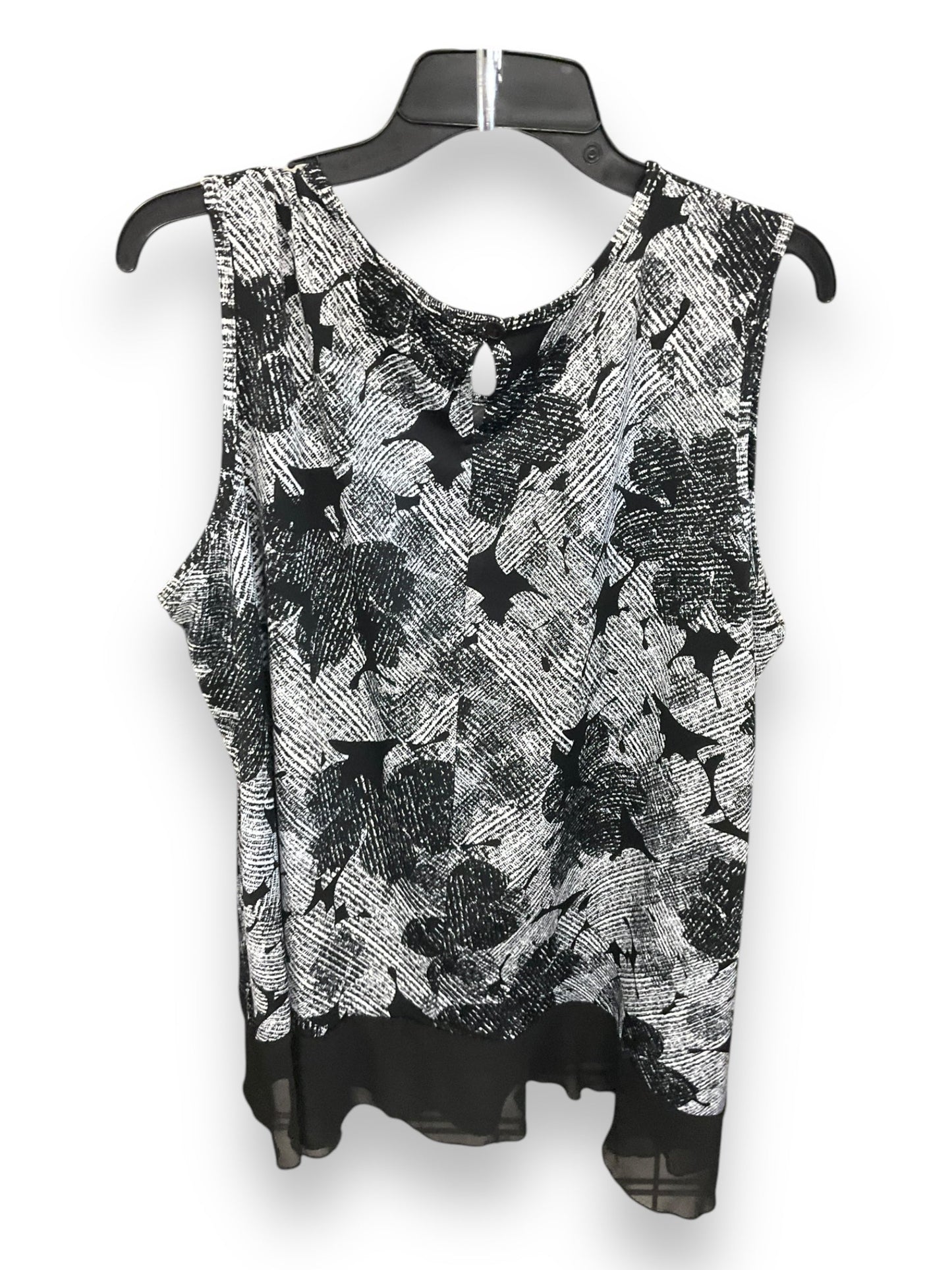 Top Sleeveless By Clothes Mentor In Black & White, Size: 3x