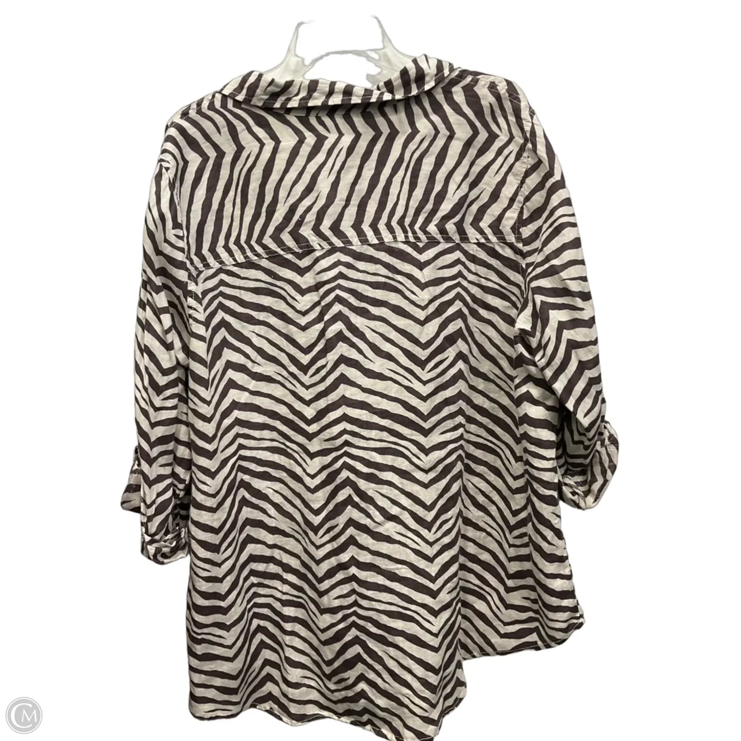 Blouse Long Sleeve By Tahari In Animal Print, Size: 2x