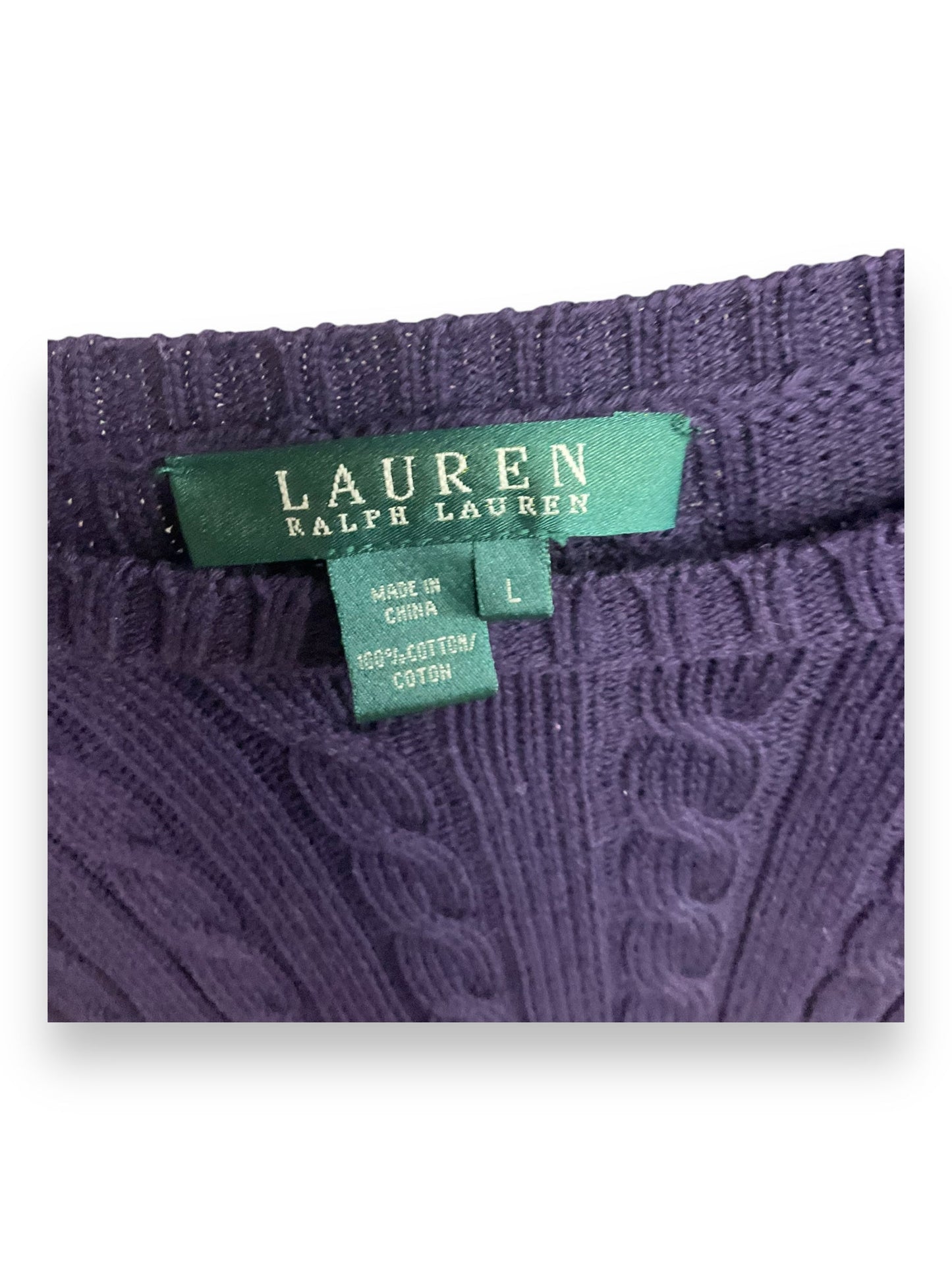 Sweater By Ralph Lauren In Purple, Size: L