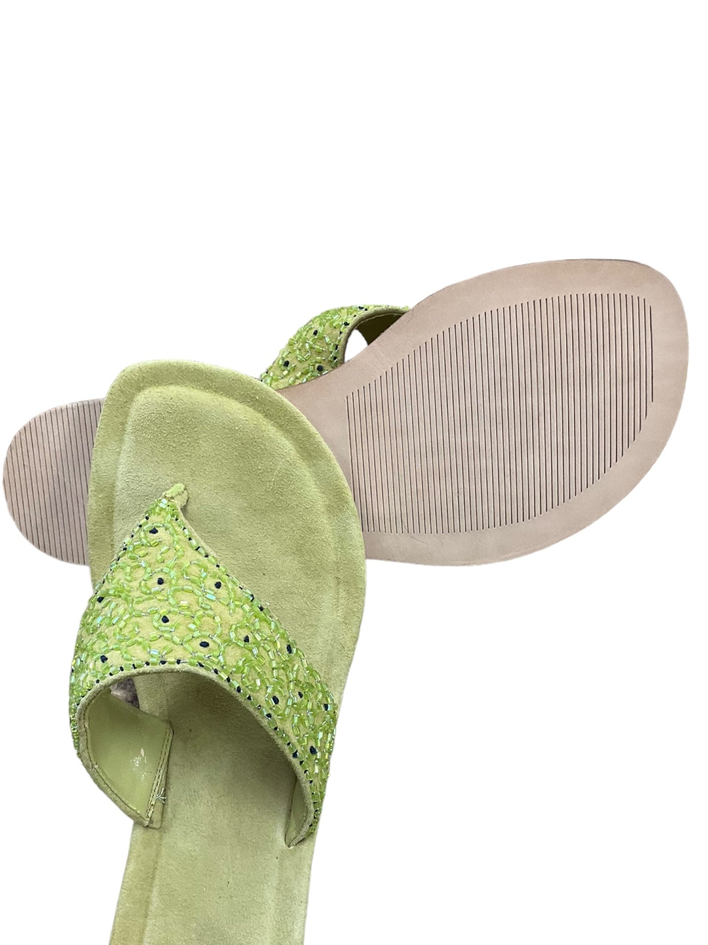 Green Sandals Flats Franco Sarto, Size 6.5