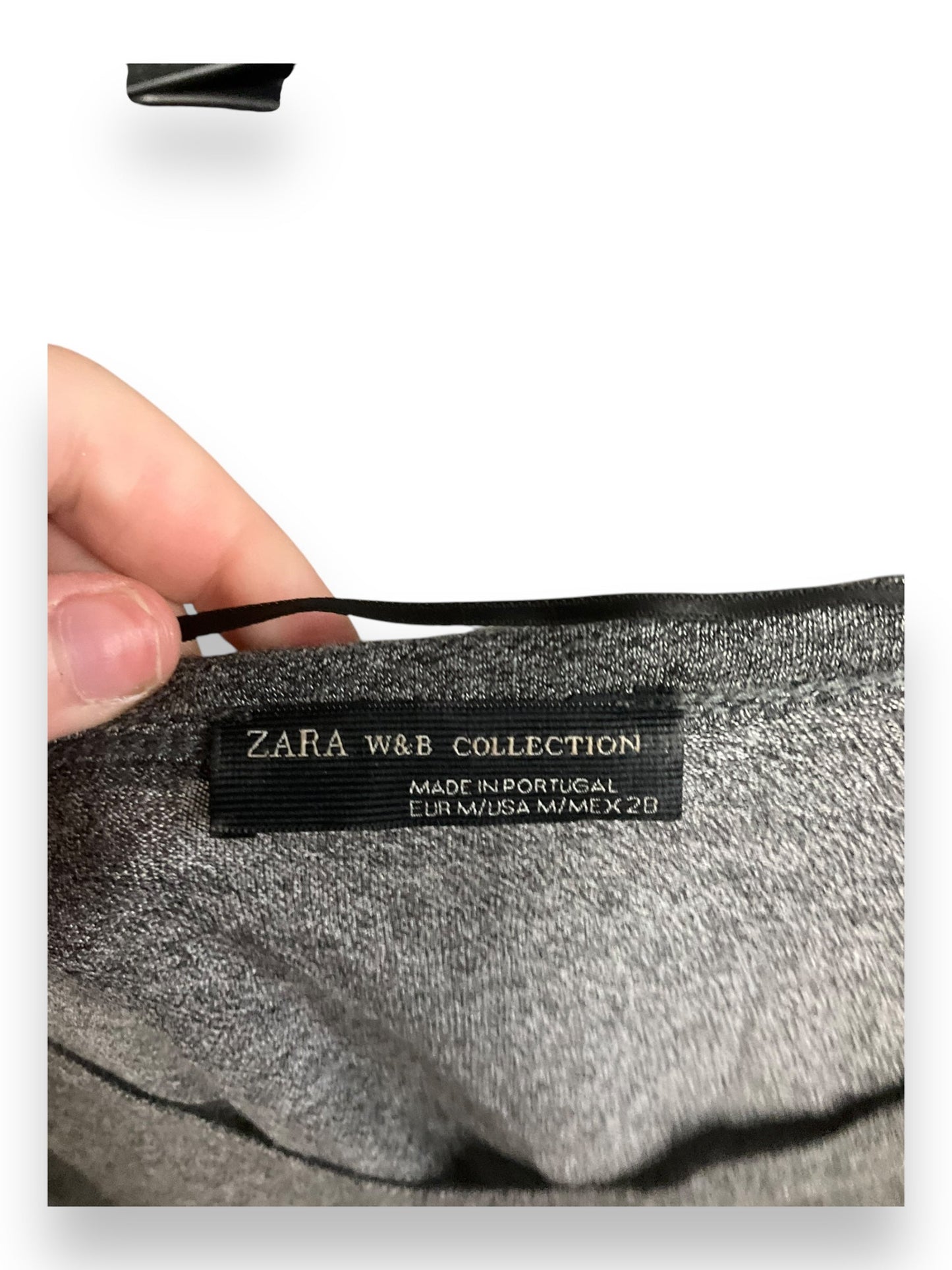 Top 3/4 Sleeve By Zara In Black & Grey, Size: M