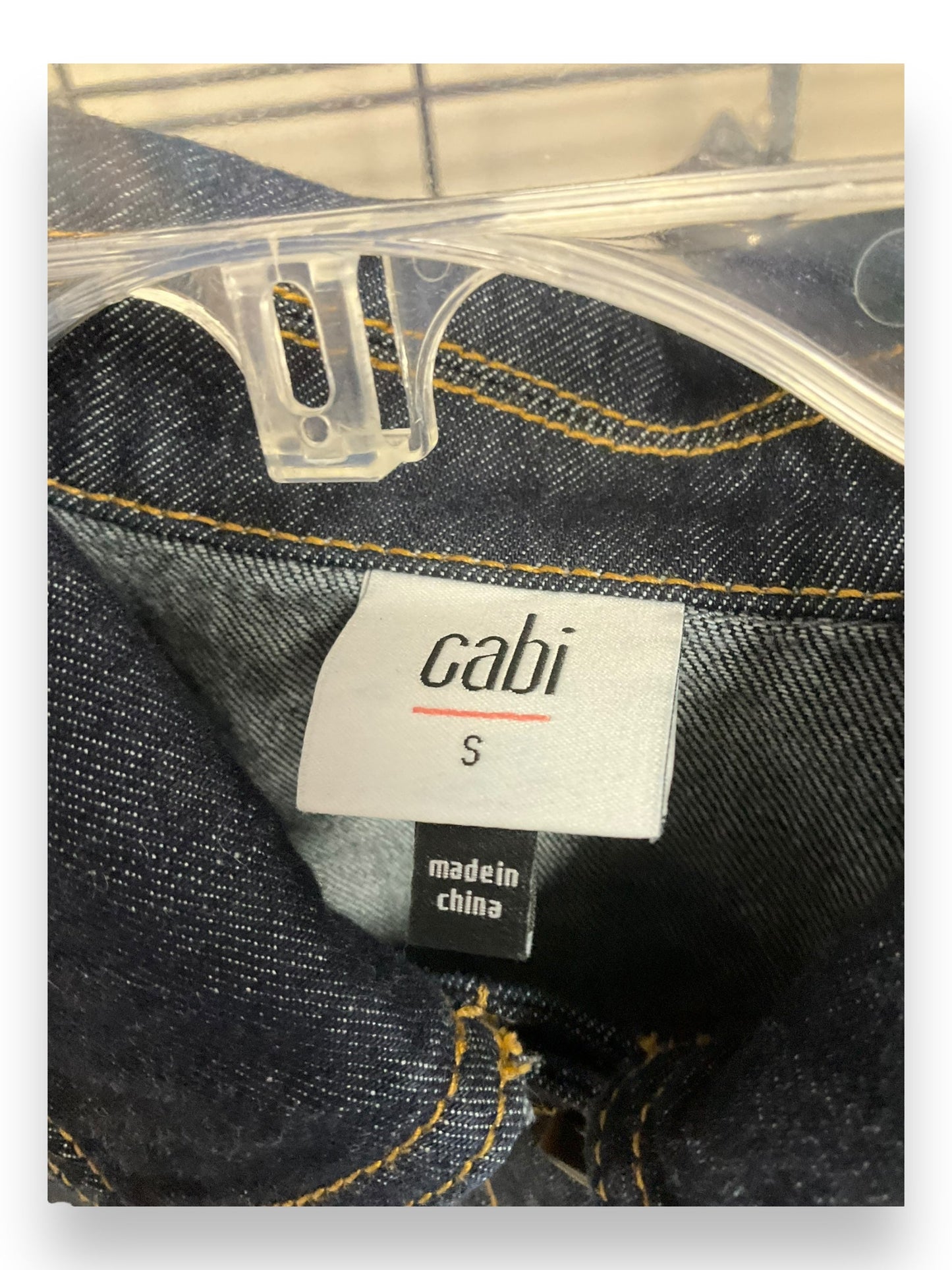 Jacket Shirt By Cabi In Blue Denim, Size: S