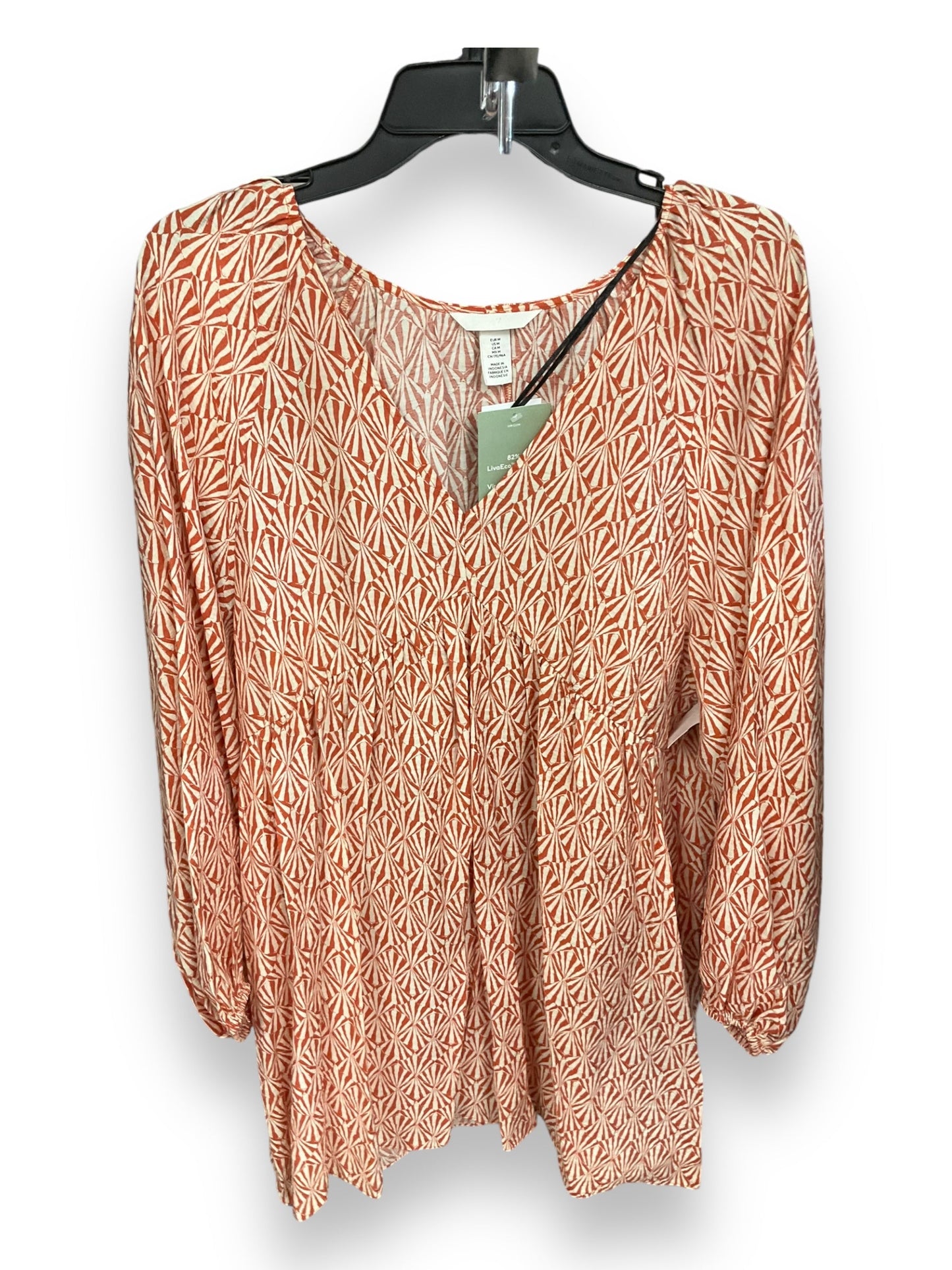 Top Long Sleeve By H&m In Orange, Size: M