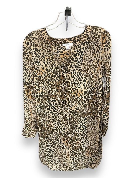 Top Long Sleeve By Bar Iii In Animal Print, Size: L