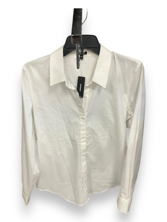 Blouse Long Sleeve By Express In White, Size: M