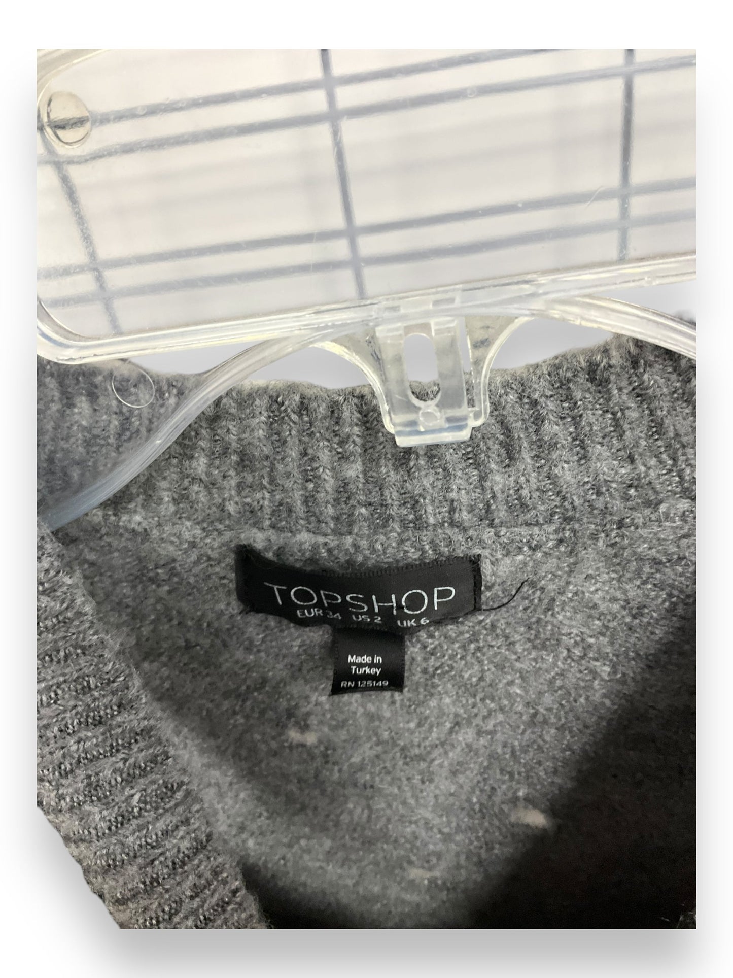 Sweater By Topshop In Grey, Size: Xs