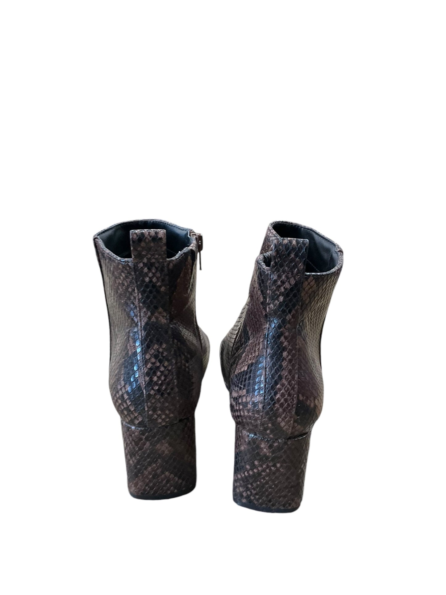 Boots Ankle Heels By Time And Tru In Snakeskin Print, Size: 8