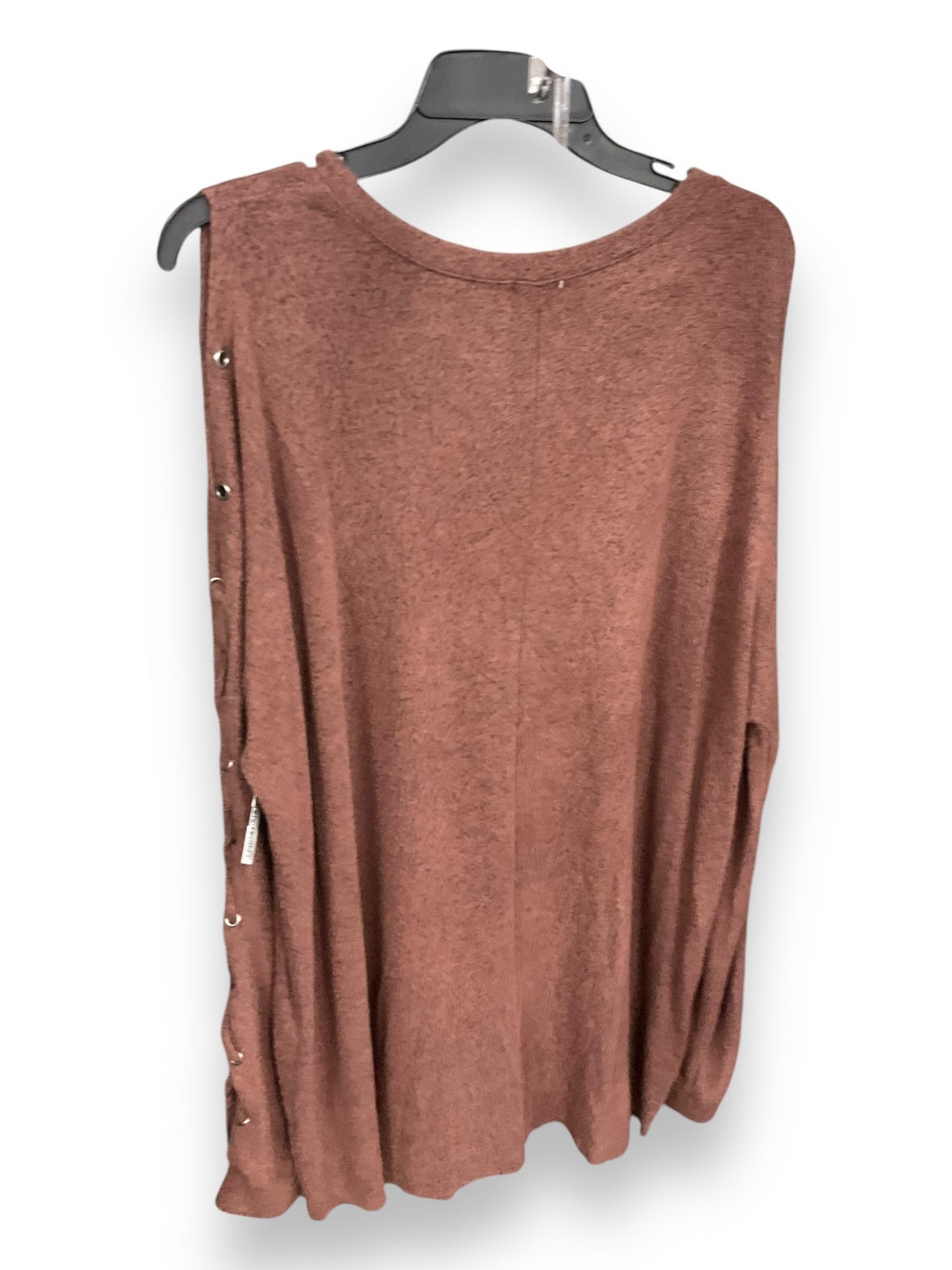 Top Long Sleeve By Bke In Brown, Size: Xxl