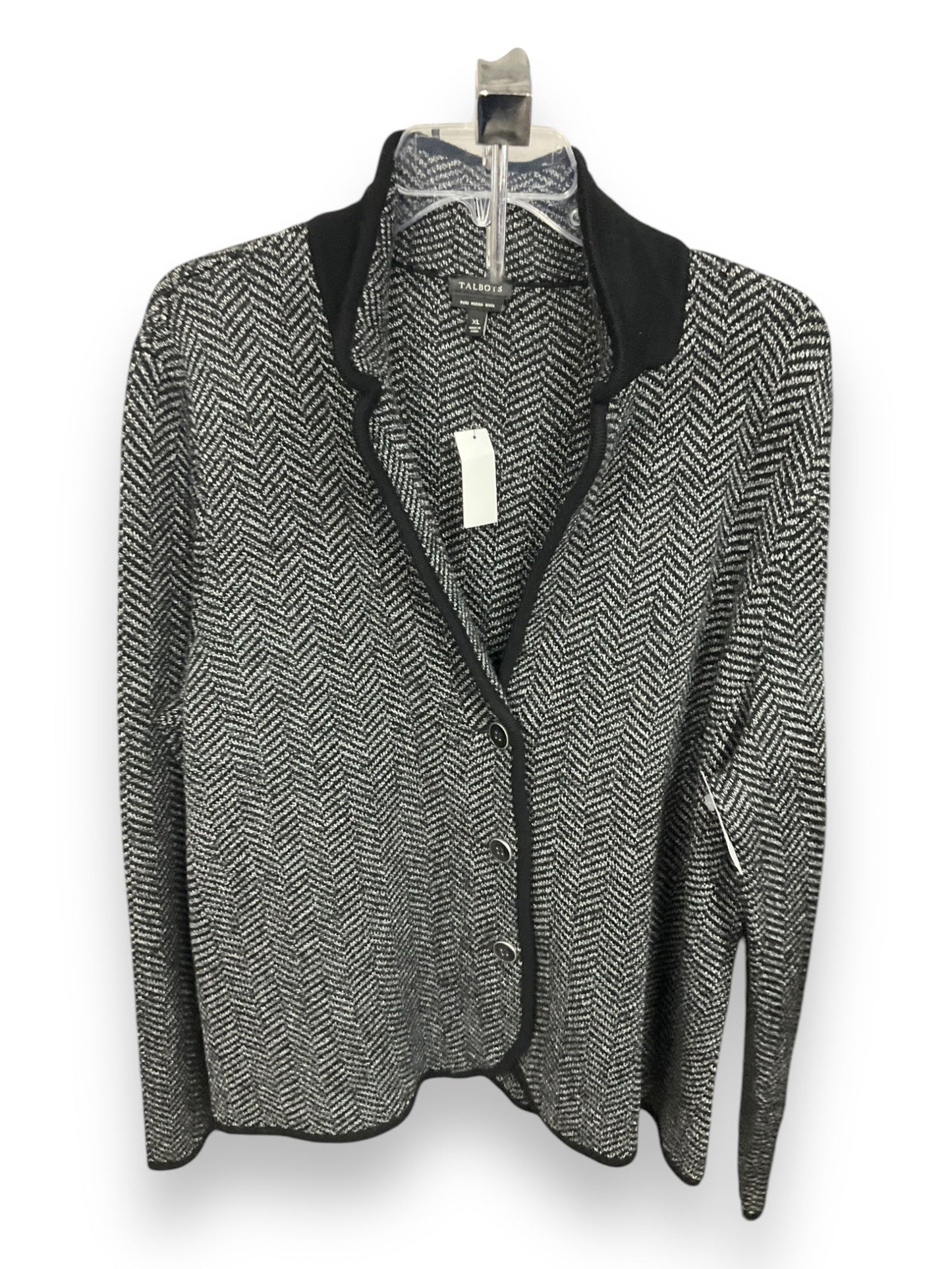 Sweater Cardigan By Talbots In Grey, Size: Xl