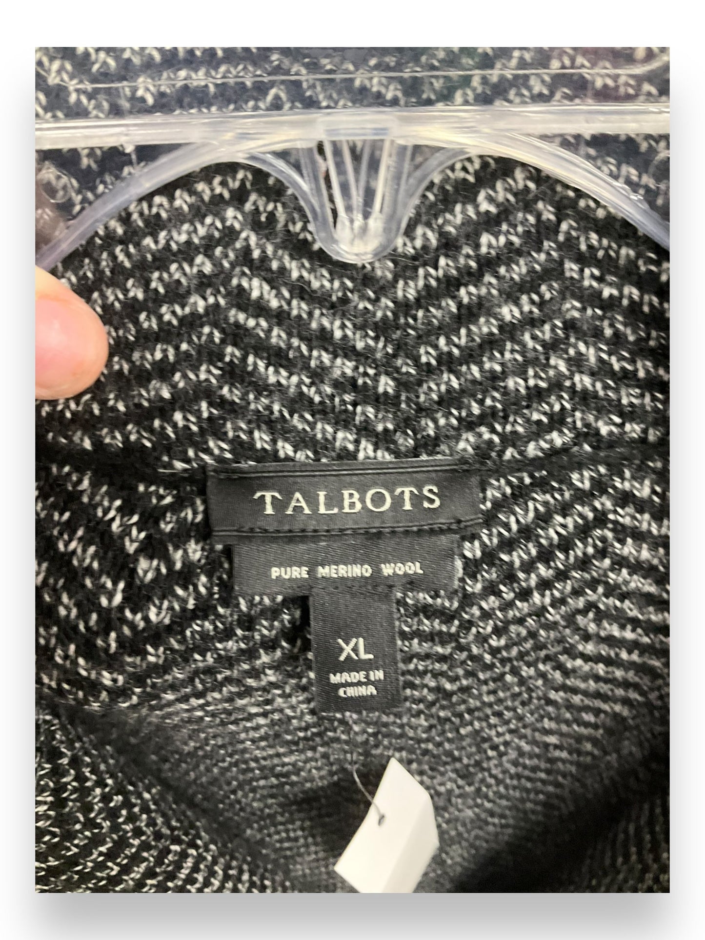 Sweater Cardigan By Talbots In Grey, Size: Xl