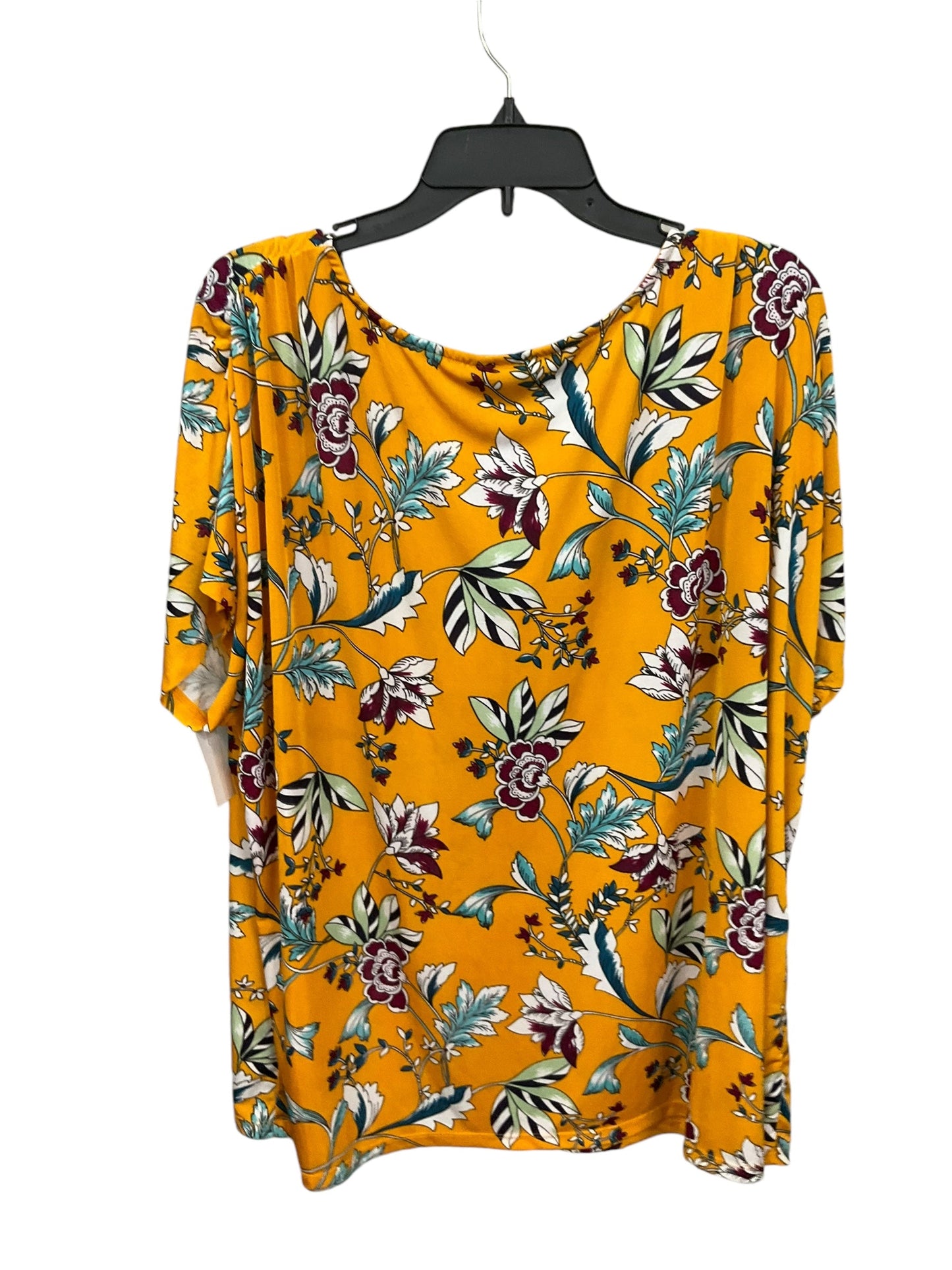 Top Short Sleeve By Simply Emma In Floral Print, Size: 3x