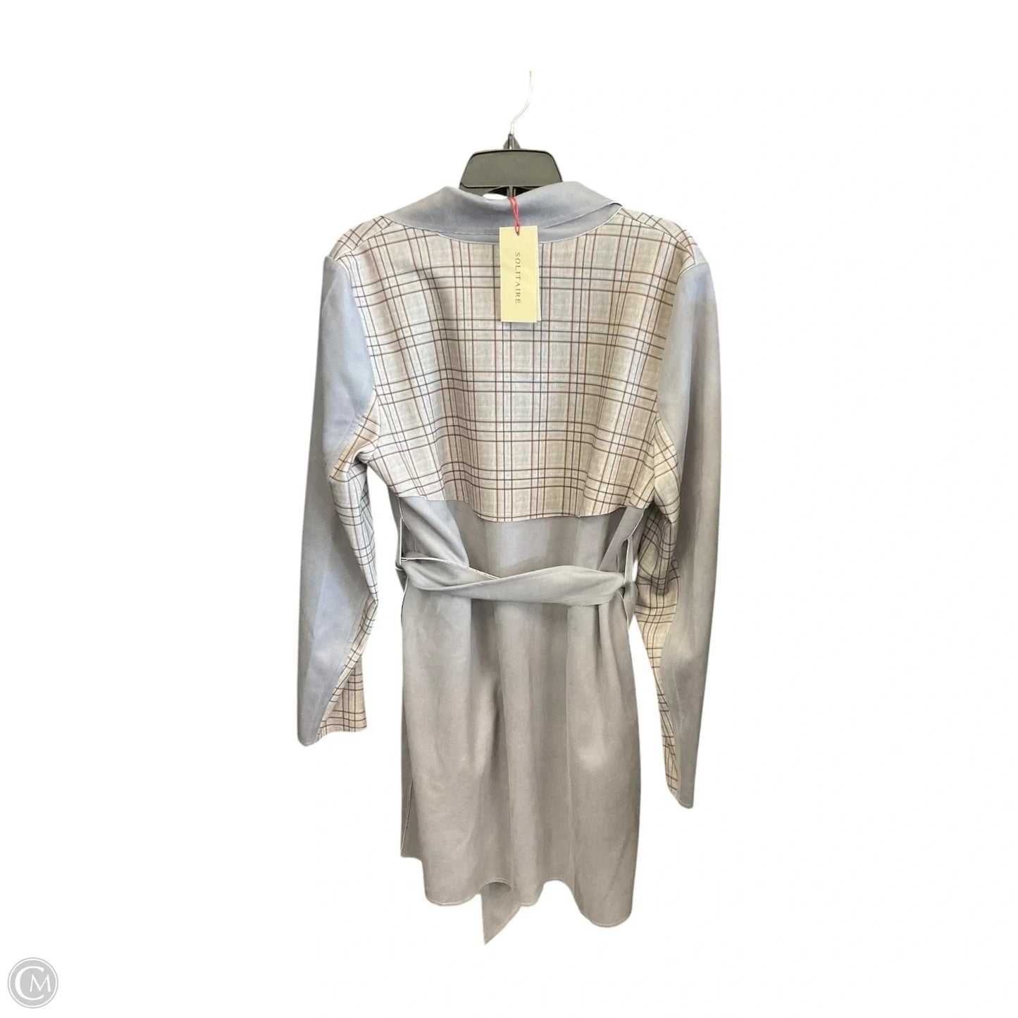 Coat Trench Coat By Solitaire In Grey, Size: Xl