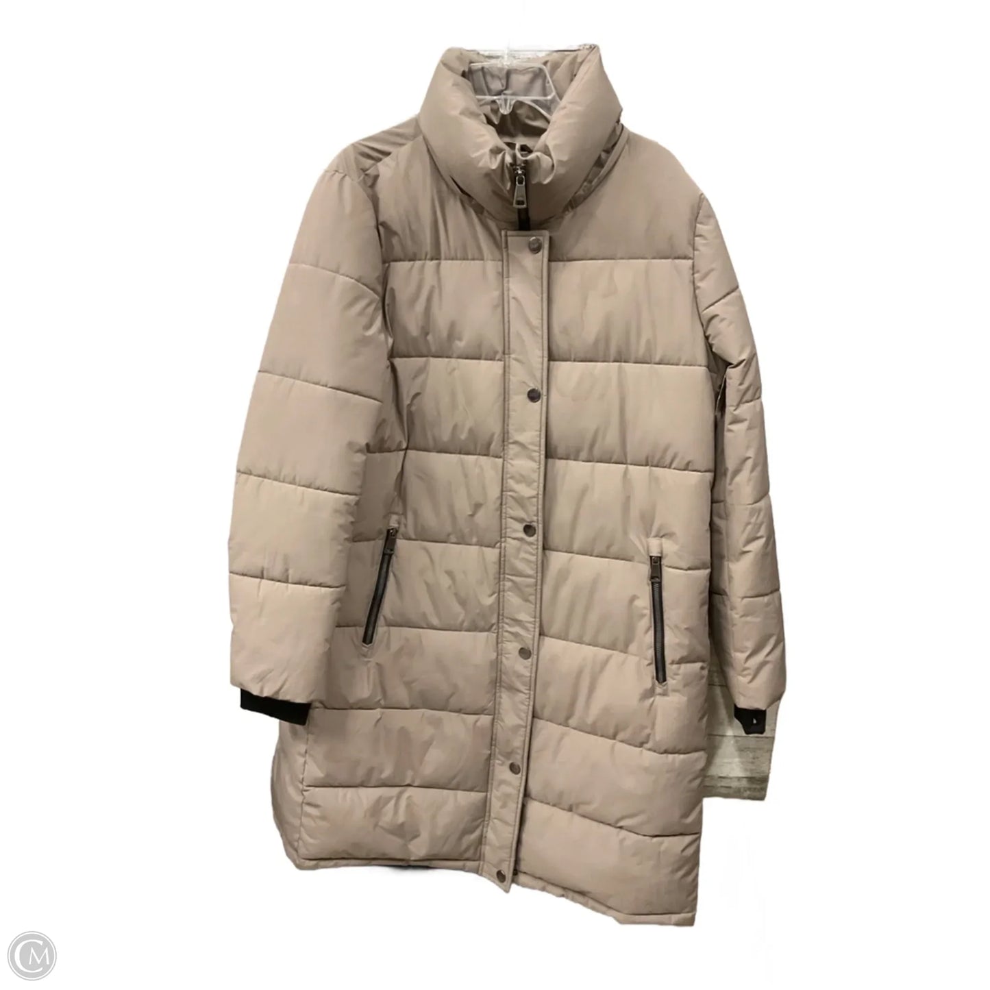 Coat Puffer & Quilted By Dkny In Taupe, Size: Xl