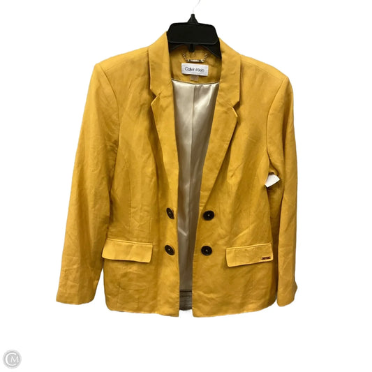 Blazer By Calvin Klein In Yellow, Size: 12