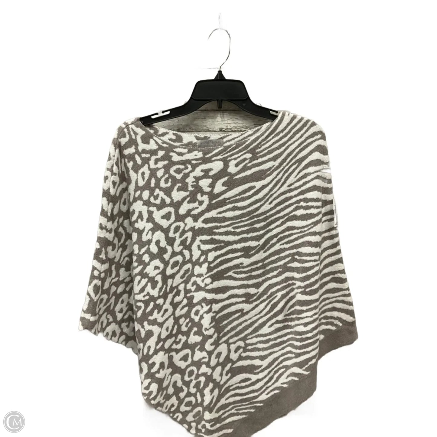Poncho By Barefoot Dreams In Tan & White, Size: Osfm