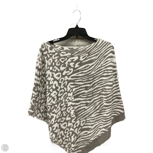 Poncho By Barefoot Dreams In Tan & White, Size: Osfm