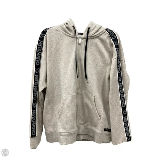 Athletic Jacket By Calvin Klein In Tan, Size: Xl